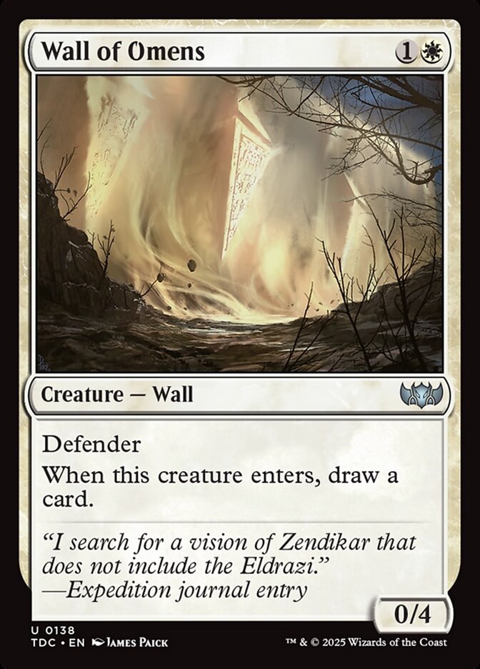 Wall of Omens 138 (Commander: Tarkir: Dragonstorm)  | Good Games Adelaide SA