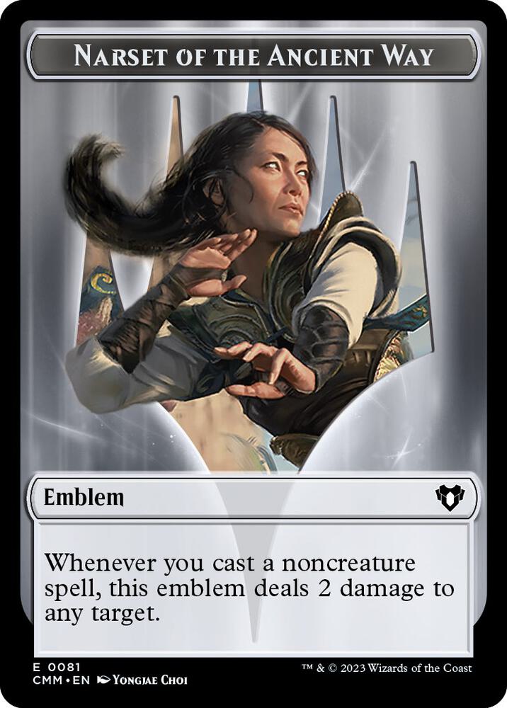 Emblem Narset of the Ancient Way Wizard Double Sided Token 81 // 71 (Commander Masters)  | Good Games Adelaide SA