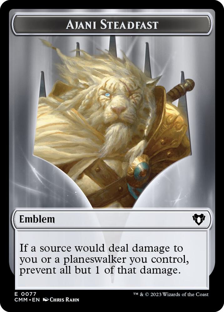 Emblem Ajani Steadfast Wizard Double Sided Token 77 // 71 (Commander Masters)  | Good Games Adelaide SA
