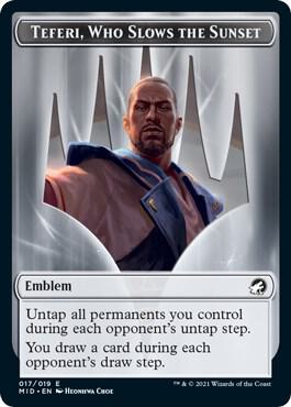 Emblem Teferi Who Slows the Sunset 17 (Innistrad: Midnight Hunt)  | Good Games Adelaide SA