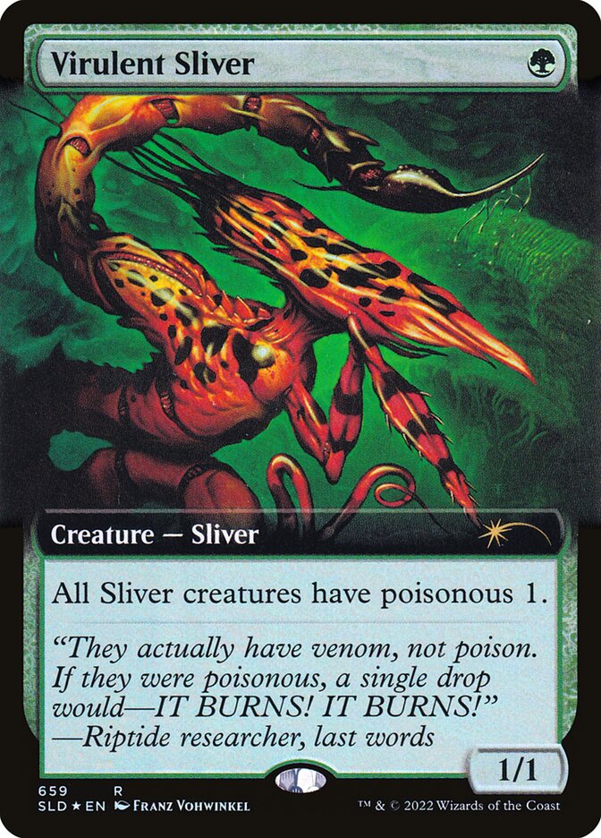 Virulent Sliver Extended Art 659 (Secret Lair Drop Series)  - Foil | Good Games Adelaide SA