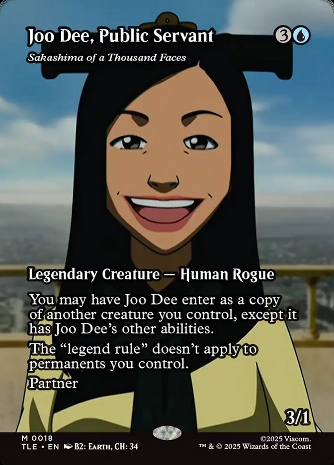 Joo Dee Public Servant Sakashima of a Thousand Faces Borderless 18/0 (Avatar: The Last Airbender: Eternal-Legal)  - Borderless Foil | Good Games Adelaide SA