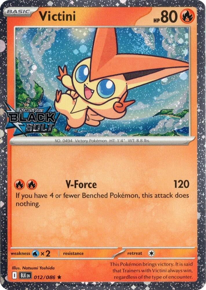 Victini Black Bolt Stamped 012/086 (Miscellaneous Cards & Products)  - Holofoil | Good Games Adelaide SA