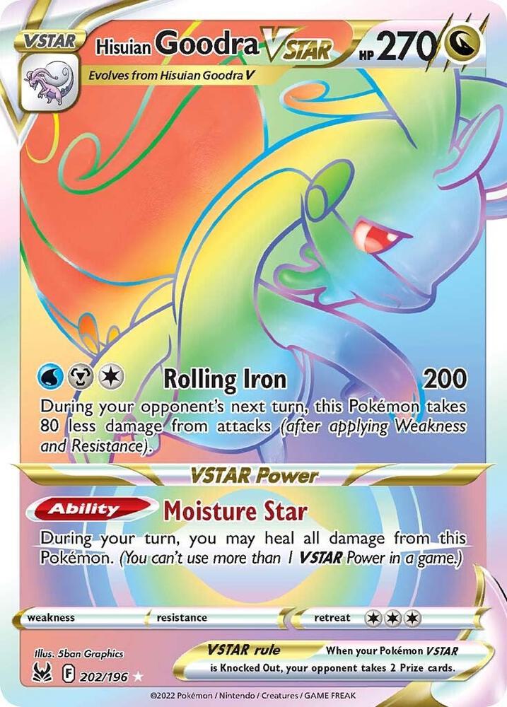 Hisuian Goodra VSTAR Secret 202/196 (SWSH11: Lost Origin)  - Holofoil | Good Games Adelaide SA