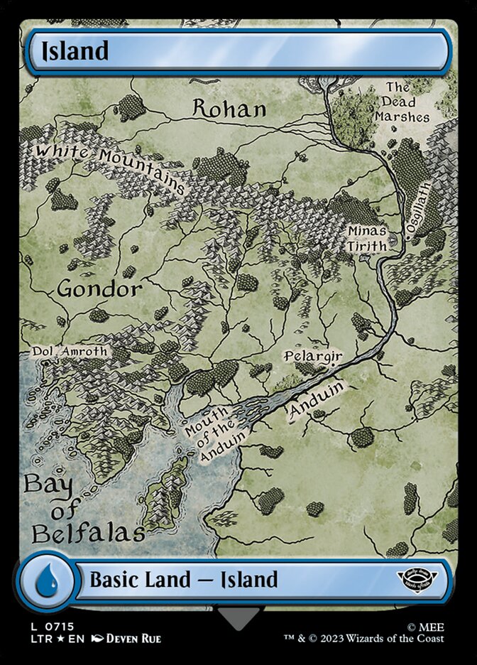 Island 715 (Universes Beyond: The Lord of the Rings: Tales of Middle-earth)  - Full Art Surge Foil | Good Games Adelaide SA