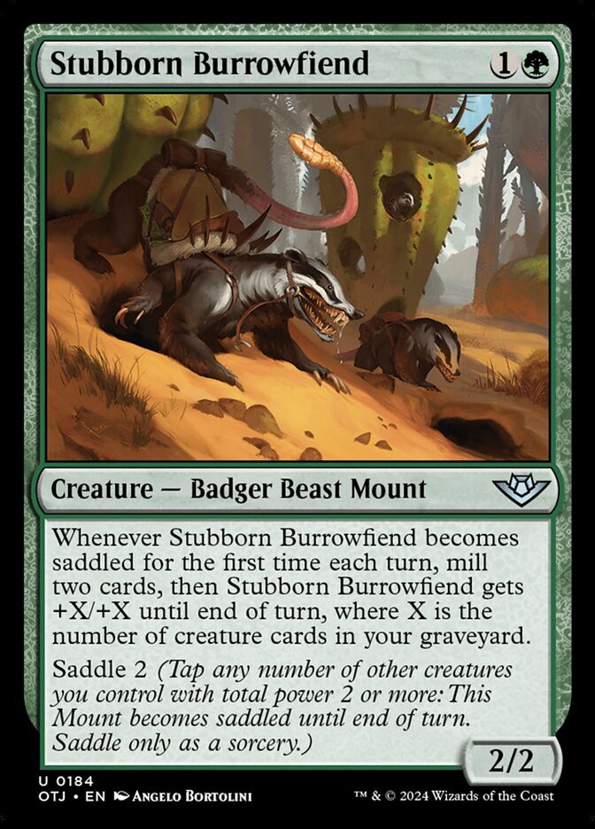 Stubborn Burrowfiend 184 (Outlaws of Thunder Junction)  - Foil | Good Games Adelaide SA