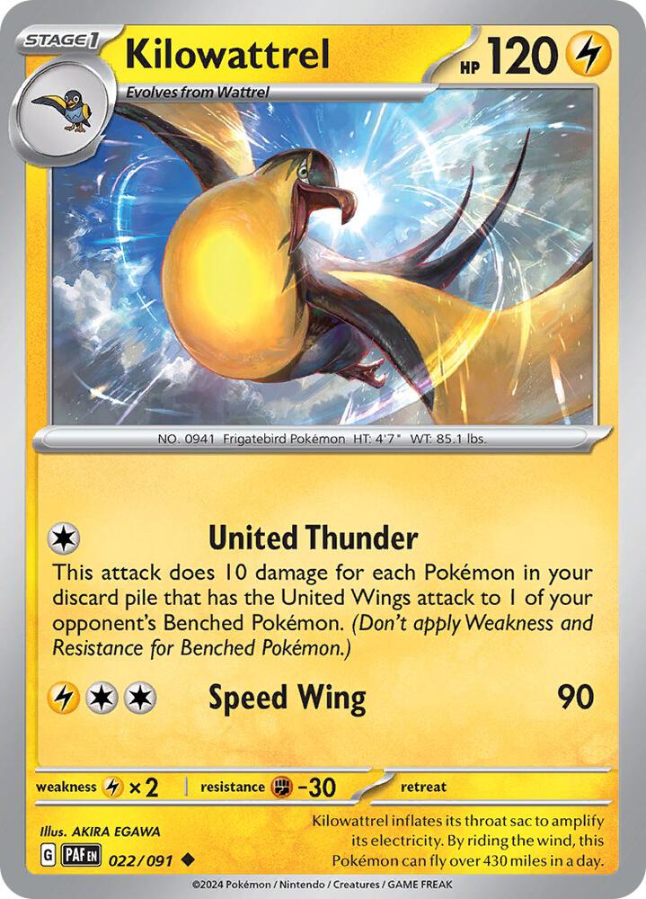 Kilowattrel 022/091 (SV: Paldean Fates)  - Reverse Holofoil | Good Games Adelaide SA