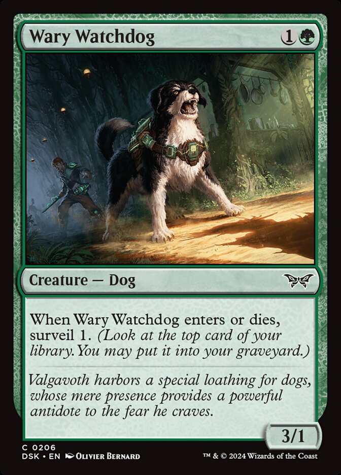 Wary Watchdog 206 (Duskmourn: House of Horror)  - Foil | Good Games Adelaide SA