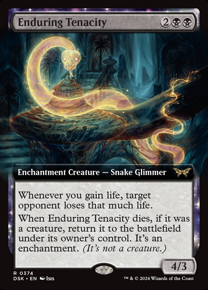 Enduring Tenacity Extended Art 374 (Duskmourn: House of Horror)  - Extended Art | Good Games Adelaide SA