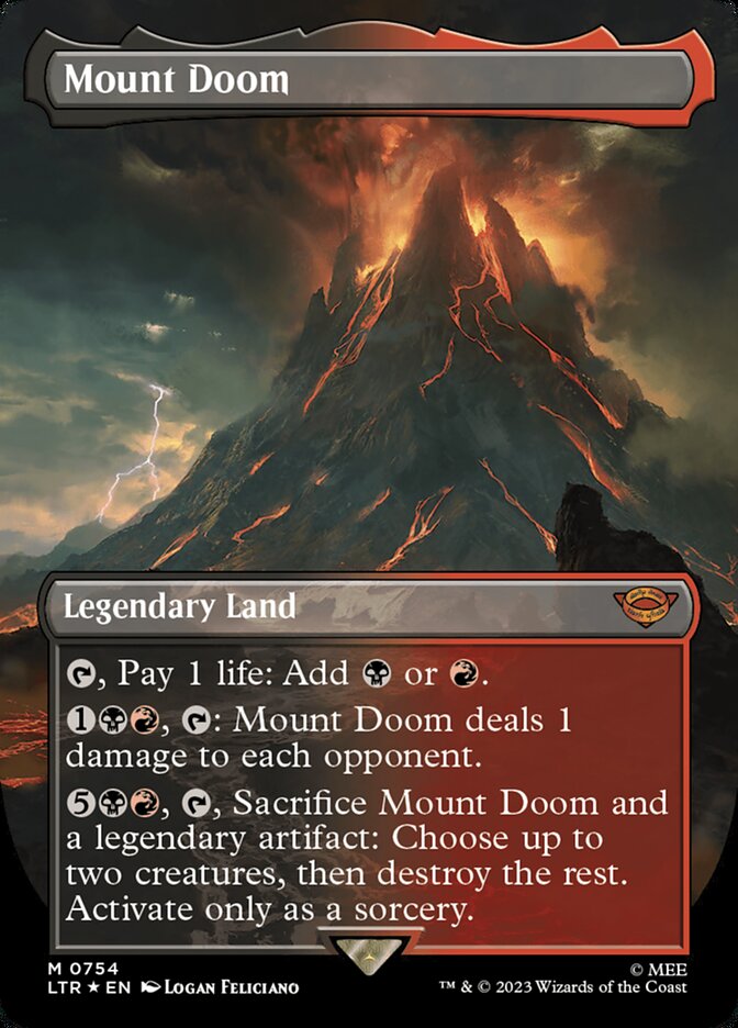 Mount Doom 754 (Universes Beyond: The Lord of the Rings: Tales of Middle-earth)  - Borderless Foil | Good Games Adelaide SA