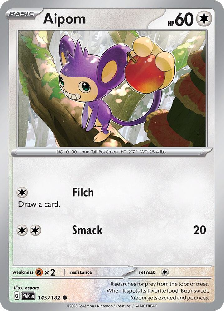 Aipom 145 182 145/182 (SV04: Paradox Rift)  - Reverse Holofoil | Good Games Adelaide SA