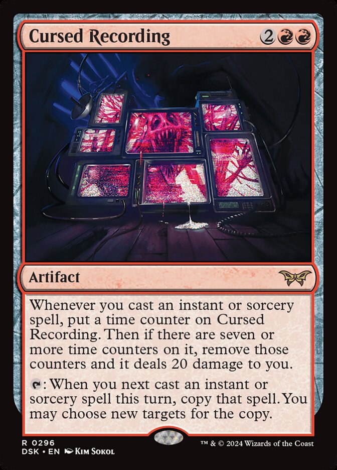 Cursed Recording (Lurking Evil) 296 (Duskmourn: House of Horror)  - Foil | Good Games Adelaide SA