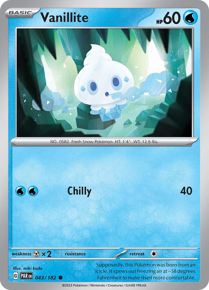 Vanillite 043/182 (SV04: Paradox Rift)  - Reverse Holofoil | Good Games Adelaide SA