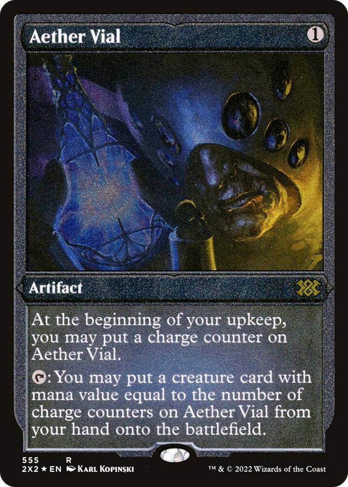 Aether Vial Foil Etched 555 (Double Masters 2022)  - Foil | Good Games Adelaide SA