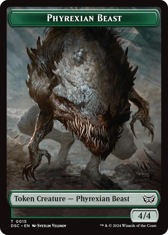 Phyrexian Beast Manifest Double Sided Token 15 // 18 (Commander: Duskmourn: House of Horror)  | Good Games Adelaide SA