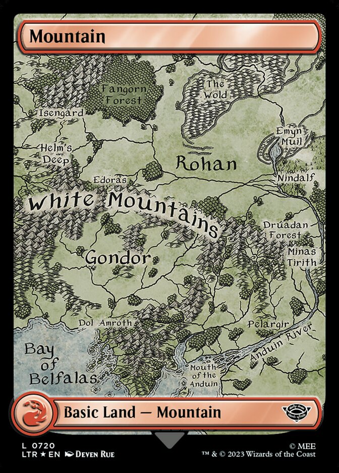 Mountain 720 (Universes Beyond: The Lord of the Rings: Tales of Middle-earth)  - Full Art Surge Foil | Good Games Adelaide SA