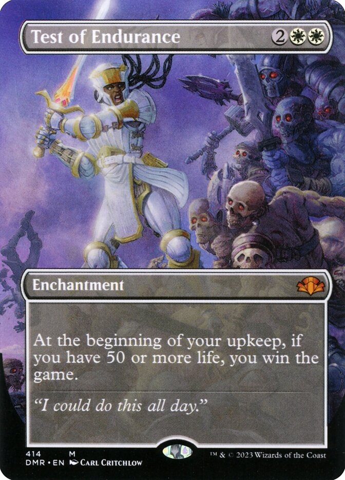 Test of Endurance Borderless 414 (Dominaria Remastered)  - Borderless Foil | Good Games Adelaide SA