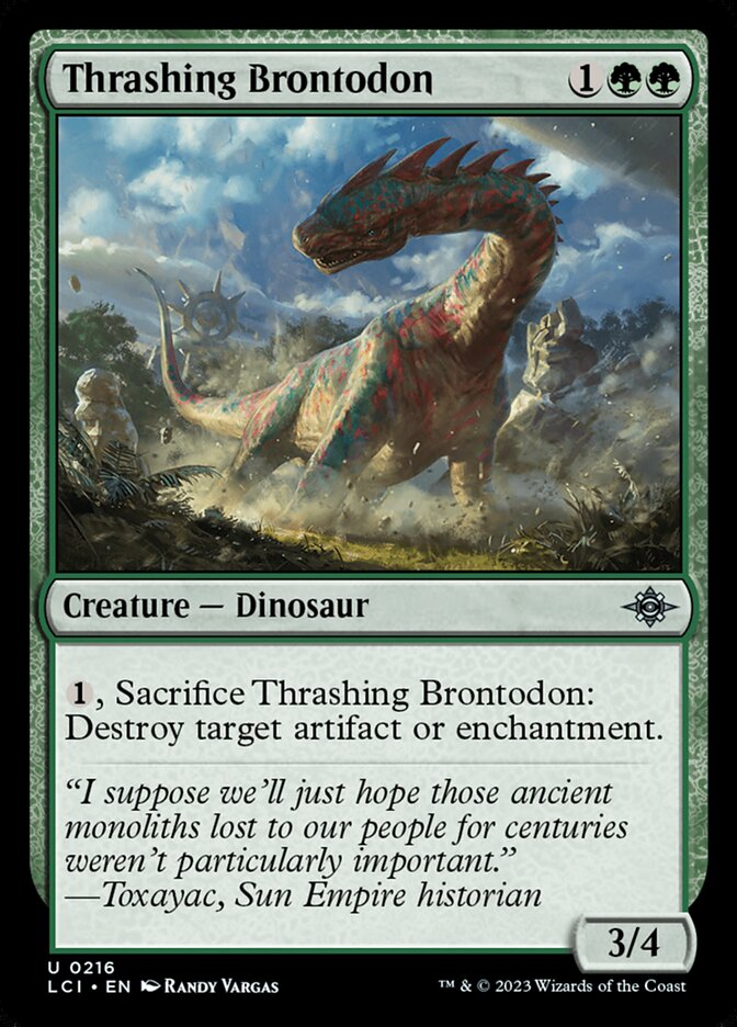 Thrashing Brontodon 216 (The Lost Caverns of Ixalan)  - Foil | Good Games Adelaide SA