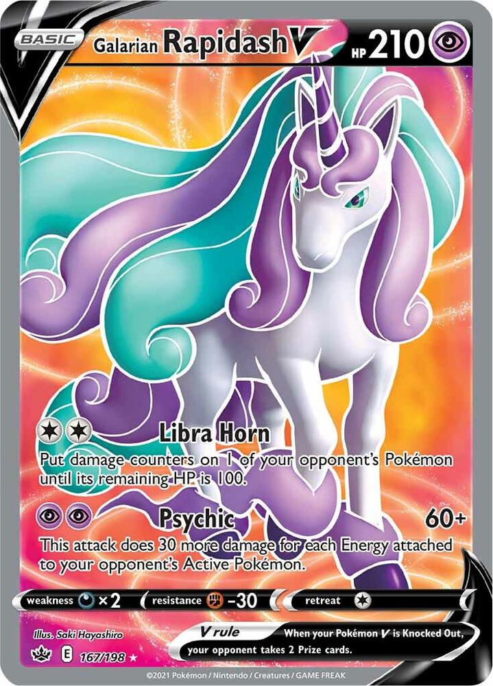 Galarian Rapidash V Full Art 167/198 (SWSH06: Chilling Reign)  - Holofoil | Good Games Adelaide SA