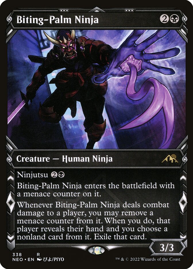 Biting-Palm Ninja 338 (Kamigawa: Neon Dynasty)  - Showcase | Good Games Adelaide SA