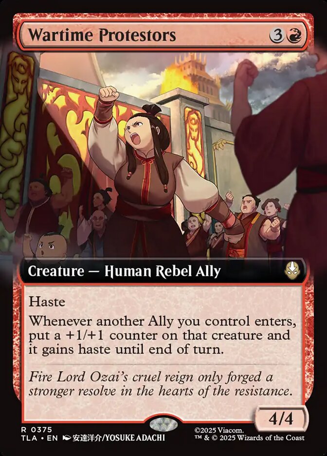 Wartime Protestors  375/286 (Avatar: The Last Airbender)  - Extended Art Foil | Good Games Adelaide SA