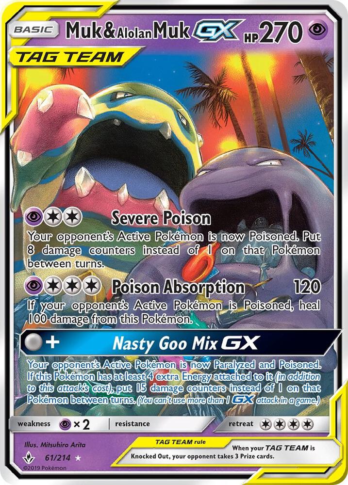 Muk and Alolan Muk GX 61/214 (SM - Unbroken Bonds)  - Holofoil | Good Games Adelaide SA