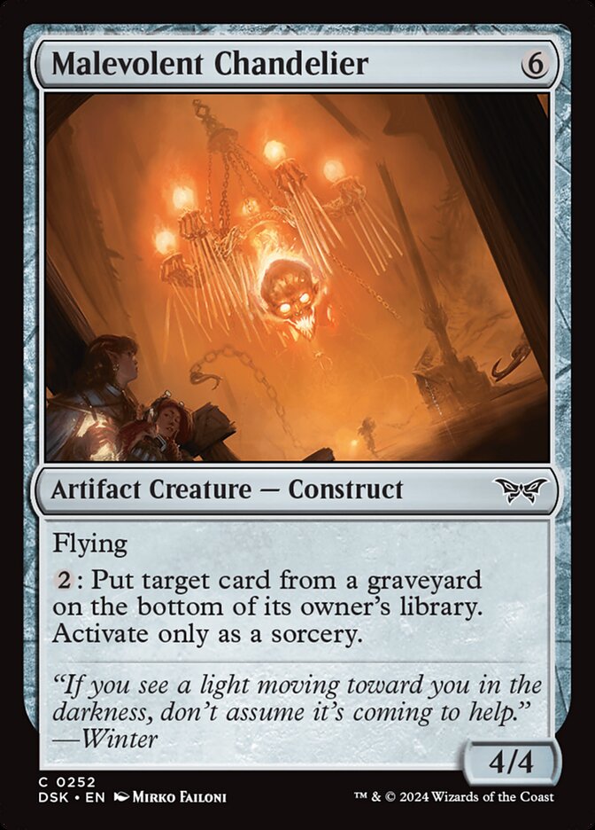 Malevolent Chandelier 252 (Duskmourn: House of Horror)  - Foil | Good Games Adelaide SA