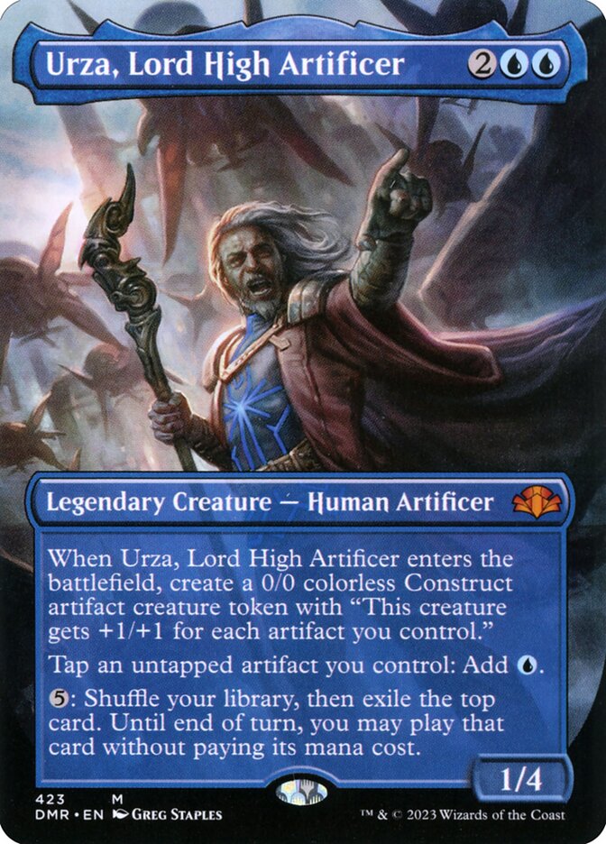 Urza, Lord High Artificer 423 (Dominaria Remastered)  - Borderless | Good Games Adelaide SA