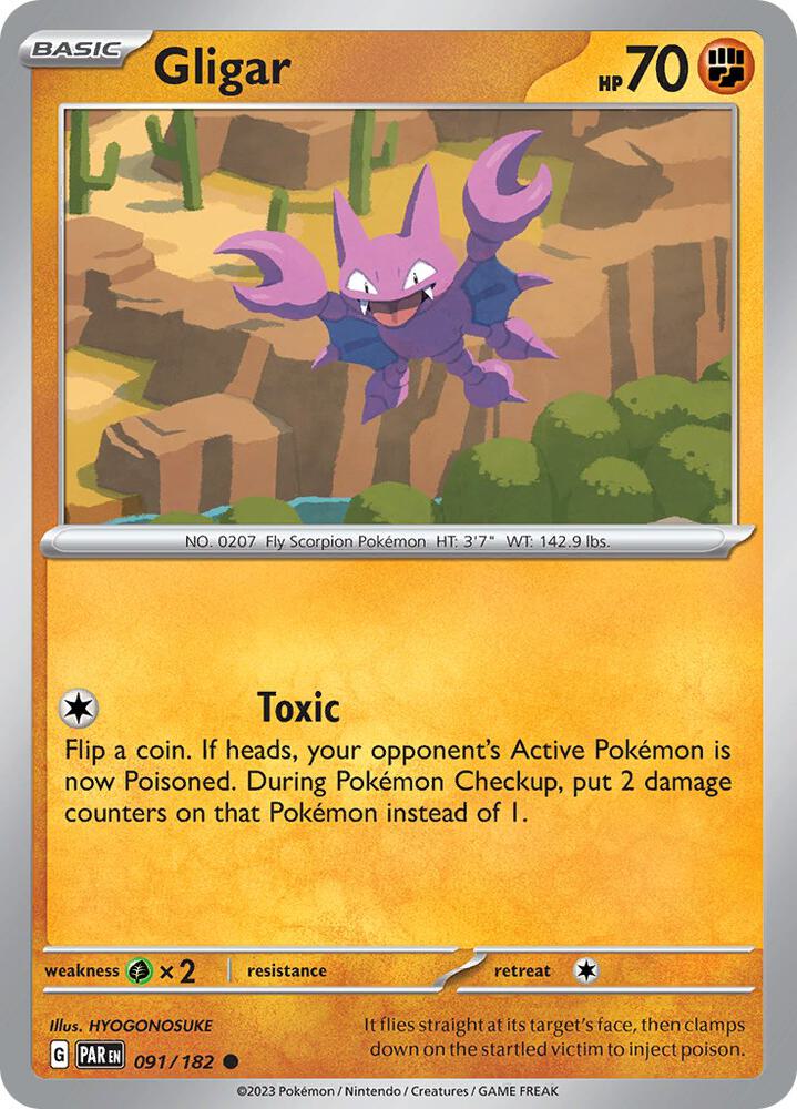 Gligar 091/182 (SV04: Paradox Rift)  - Reverse Holofoil | Good Games Adelaide SA