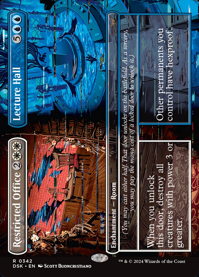 Restricted Office Lecture Hall Borderless 342 (Duskmourn: House of Horror)  - Borderless Foil | Good Games Adelaide SA