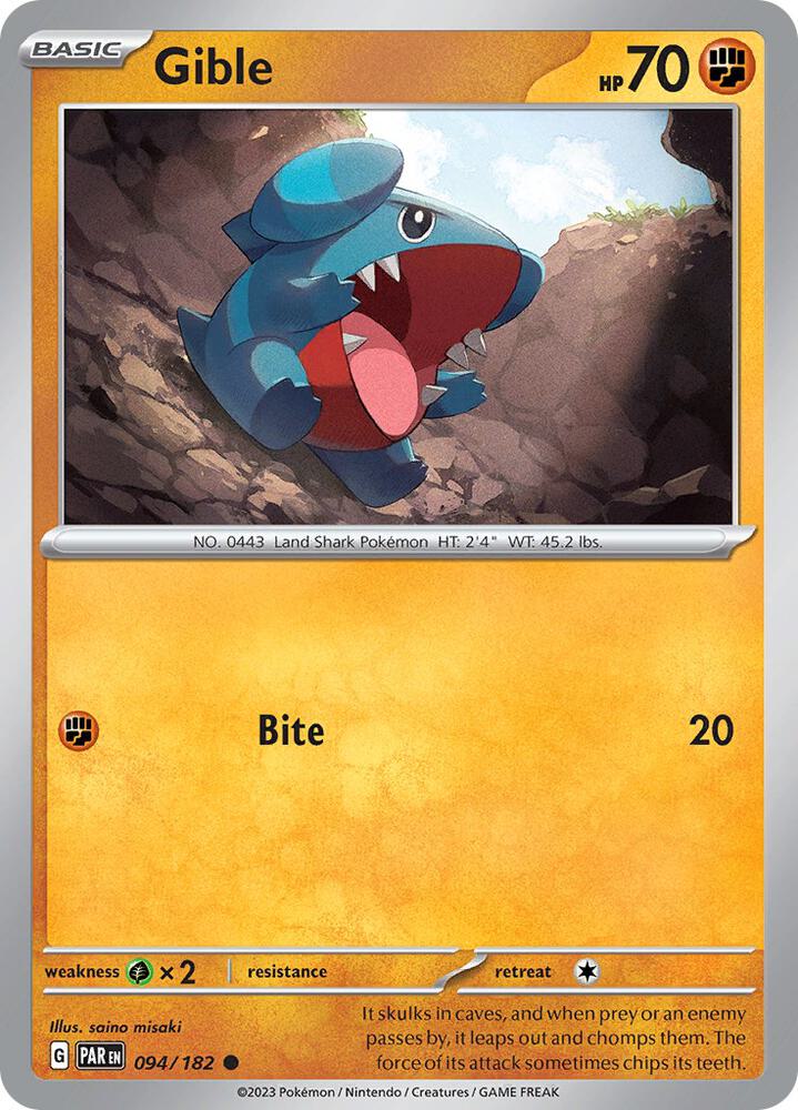 Gible 094/182 (SV04: Paradox Rift)  | Good Games Adelaide SA