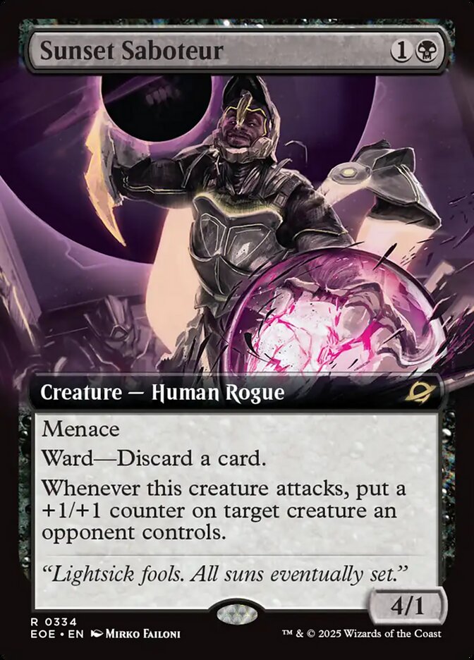 Sunset Saboteur 334 (Edge of Eternities)  - Extended Art Foil | Good Games Adelaide SA