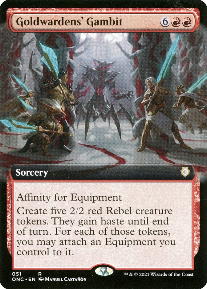 Goldwardens' Gambit 51 (Commander: Phyrexia: All Will Be One)  - Extended Art | Good Games Adelaide SA