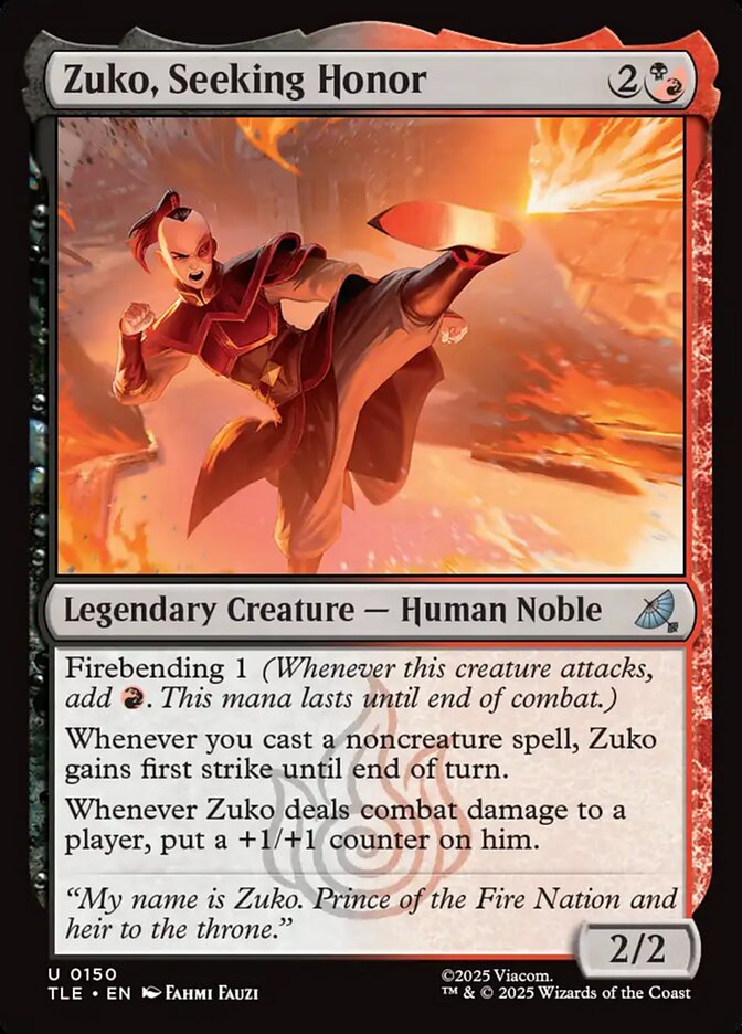 Zuko, Seeking Honor 150 (Avatar: The Last Airbender: Eternal-Legal)  | Good Games Adelaide SA