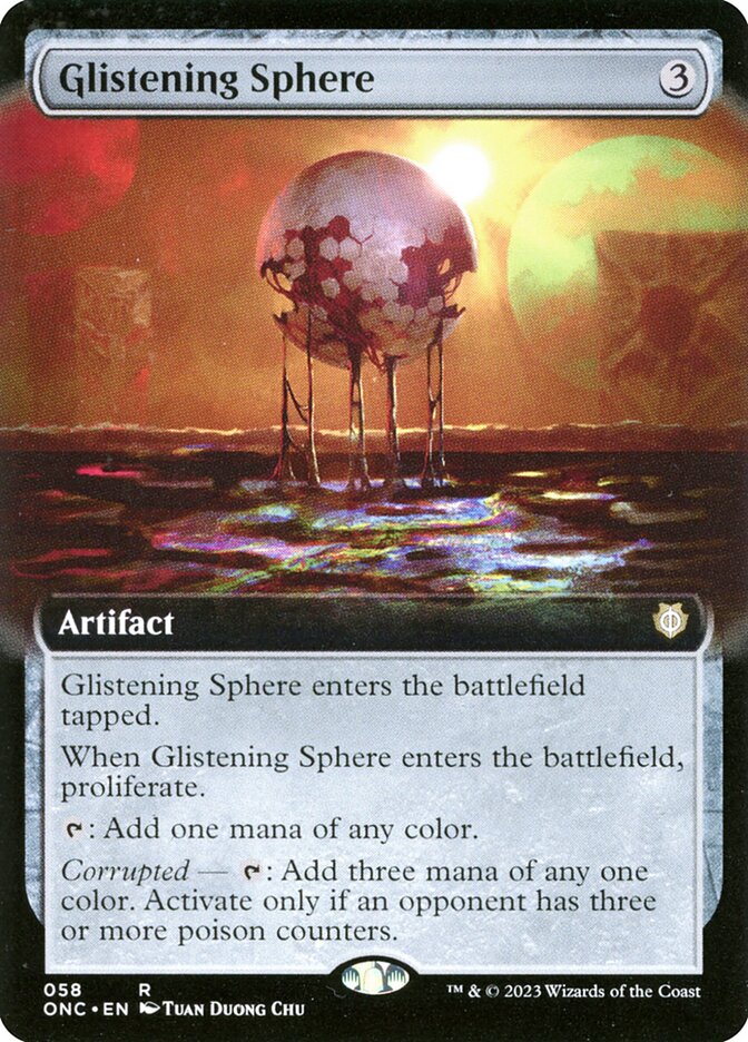 Glistening Sphere 58 (Commander: Phyrexia: All Will Be One)  - Extended Art | Good Games Adelaide SA