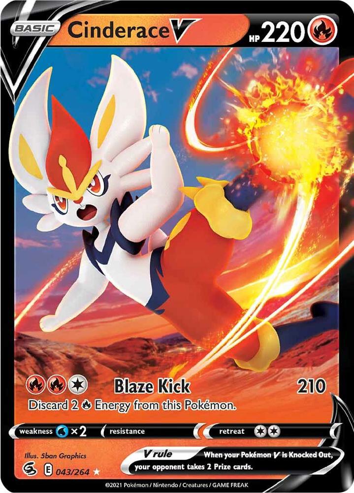 Cinderace V 043/264 (SWSH08: Fusion Strike)  - Holofoil | Good Games Adelaide SA