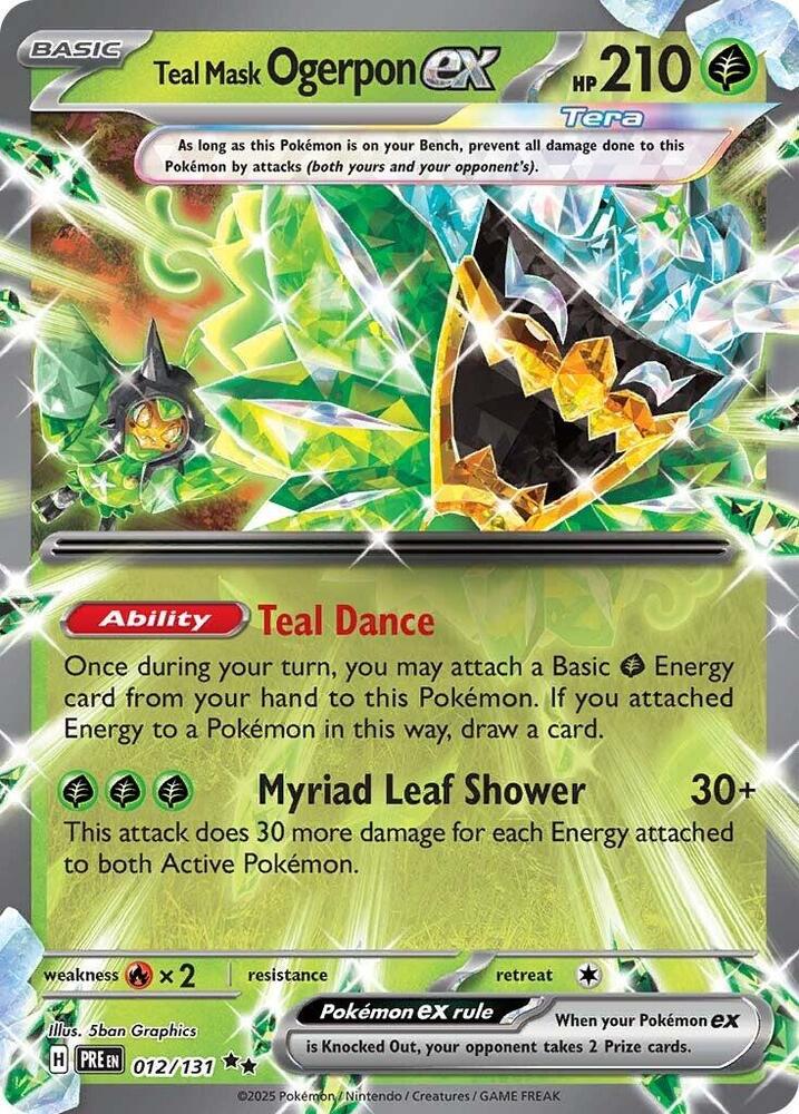 Teal Mask Ogerpon ex  012/131 (SV: Prismatic Evolutions)  - Holofoil | Good Games Adelaide SA