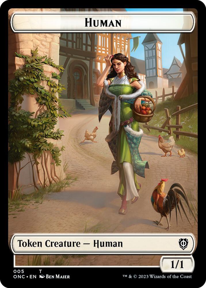Human Spirit Double Sided Token 5 // 9 (Commander: Phyrexia: All Will Be One)  | Good Games Adelaide SA