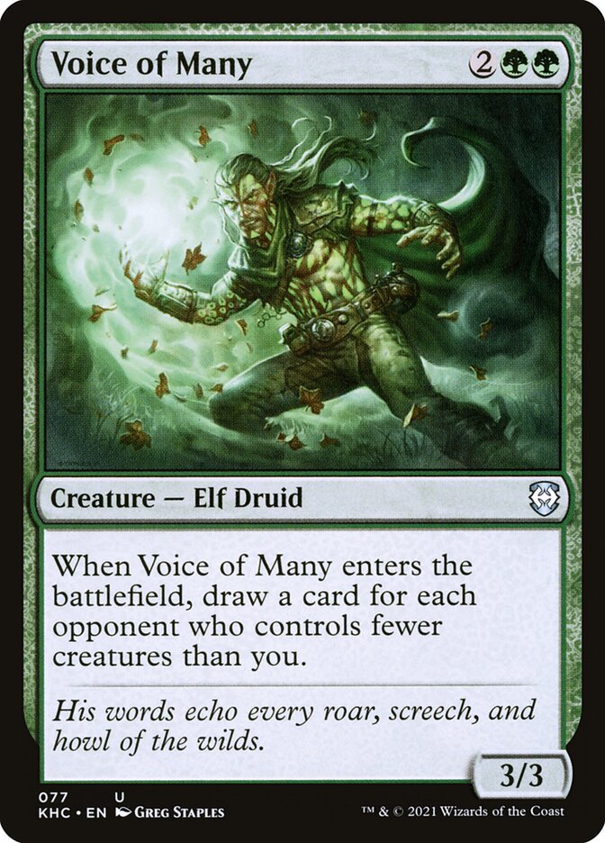 Voice of Many 77 (Commander: Kaldheim)  | Good Games Adelaide SA