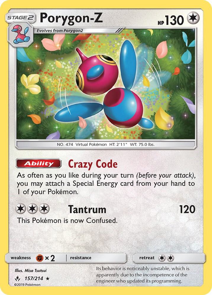Porygon-Z 157/214 (SM - Unbroken Bonds)  - Holofoil | Good Games Adelaide SA