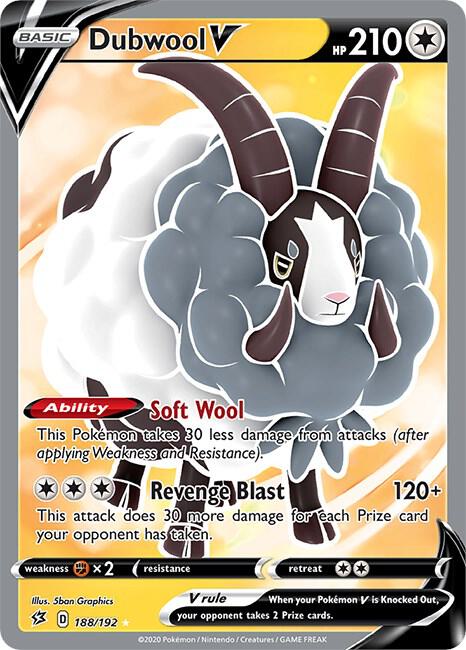 Dubwool V Full Art 188/192 (SWSH02: Rebel Clash)  - Holofoil | Good Games Adelaide SA