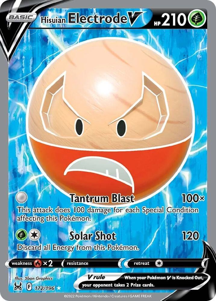 Hisuian Electrode V Full Art 172/196 (SWSH11: Lost Origin)  - Holofoil | Good Games Adelaide SA