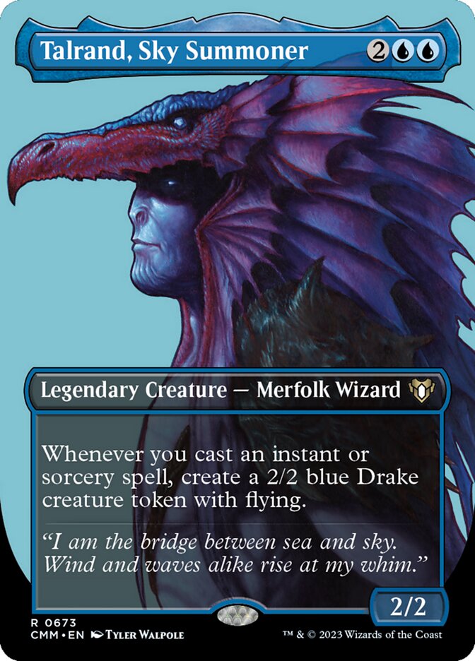 Talrand, Sky Summoner 673 (Commander Masters)  - Borderless Foil | Good Games Adelaide SA