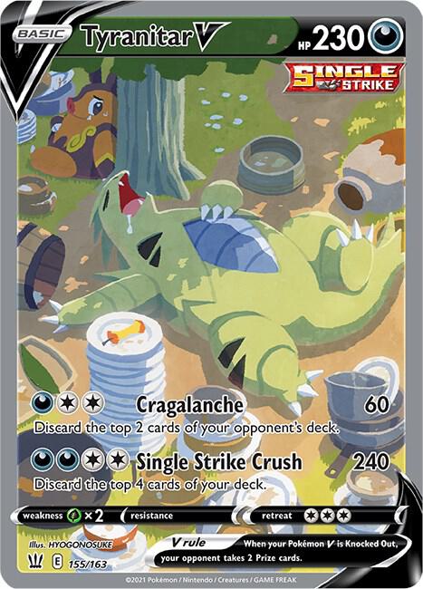 Tyranitar V Alternate Full Art 155/163 (SWSH05: Battle Styles)  - Holofoil | Good Games Adelaide SA