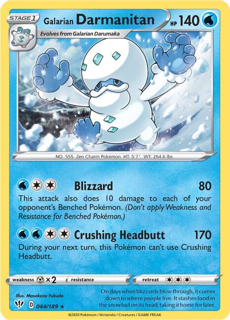 Galarian Darmanitan 44 189 Cracked Ice Holo 044/189 (Deck Exclusives)  - Holofoil | Good Games Adelaide SA