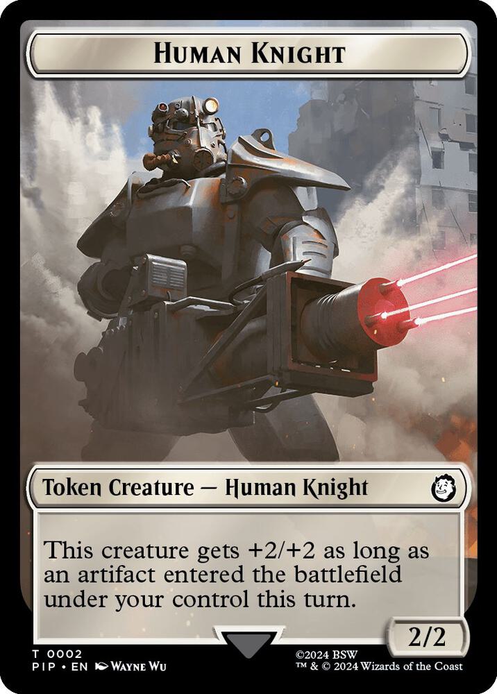 Human Knight Copy Double Sided Token 2 // 1 (Universes Beyond: Fallout)  | Good Games Adelaide SA