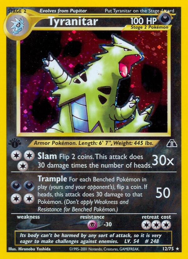 Tyranitar  12/75 (Neo Discovery)  - 1st Edition Holofoil | Good Games Adelaide SA