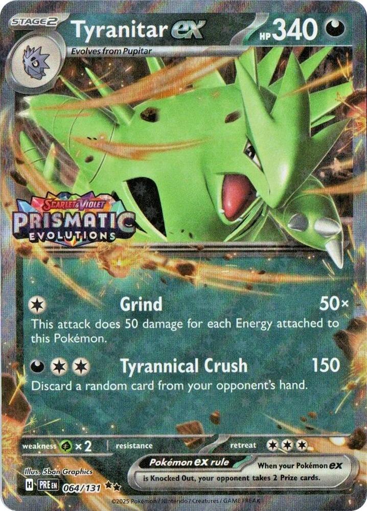 Tyranitar ex Prismatic Evolutions Stamp 064/131 (Miscellaneous Cards & Products)  - Holofoil | Good Games Adelaide SA