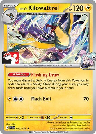 Iono's Kilowattrel Series 7/8 055/159 (Prize Pack Series Cards)  | Good Games Adelaide SA