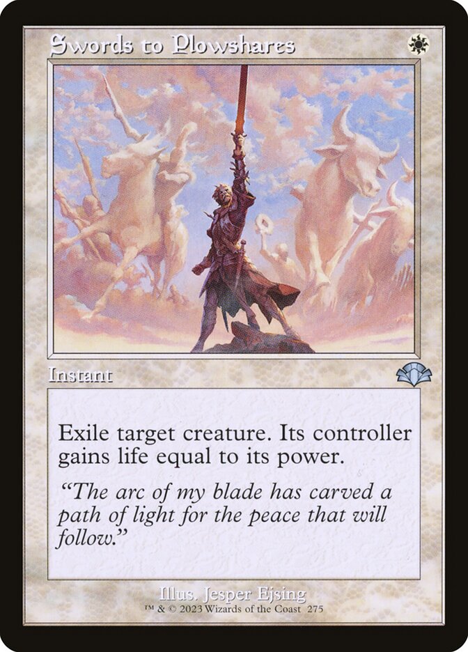 Swords to Plowshares Retro Frame 275 (Dominaria Remastered)  - Retro Foil | Good Games Adelaide SA